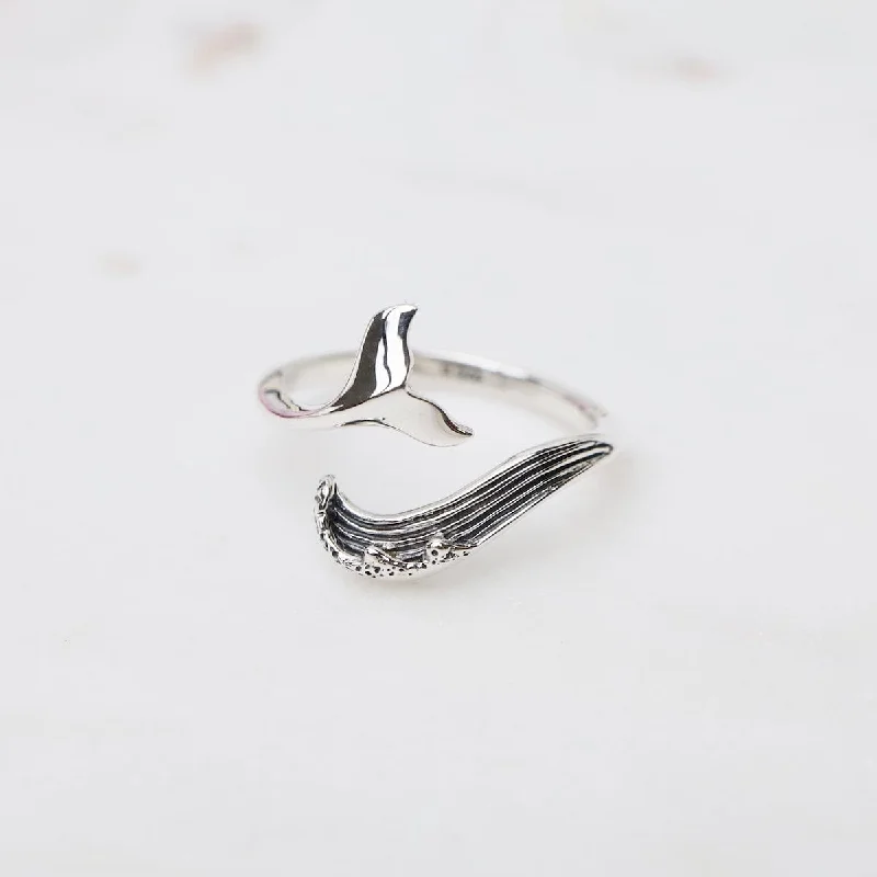 Wave and Whale Tail Adjustable Ring