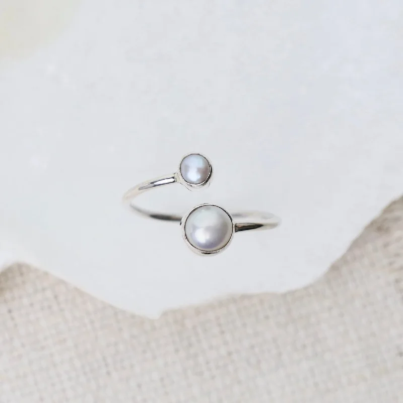 White Pearl Adjustable Ring