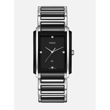 Rado Integral Watch Black Ceramic/Stainless Steel Black Dial Diamonds 31 x 41mm Quartz