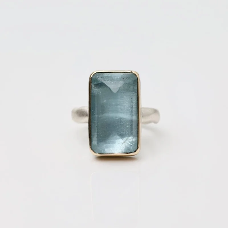 Jamie Joseph Vertical Rectangular Inverted Aquamarine Ring