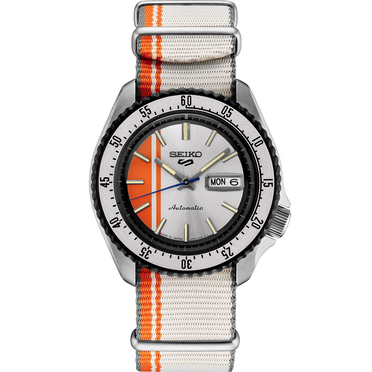 Seiko 5 Sports Automatic Orange and Silver Dial 42.5mm Watch