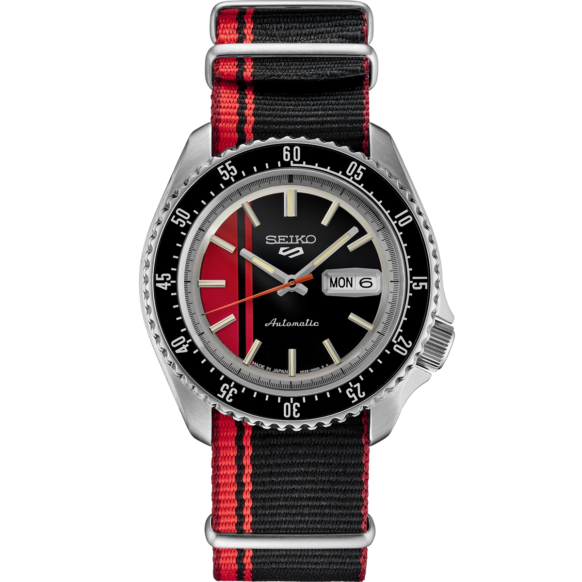 Seiko 5 Sports Automatic Red and Black Dial 42.5mm Watch