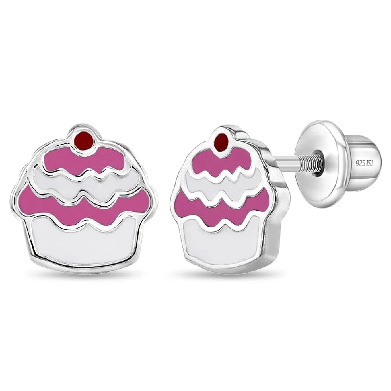 Yummy Cupcake Enamel Children's Earrings