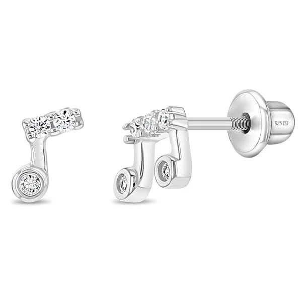 Mixed Musical Notes Children's Earrings - Screw Back