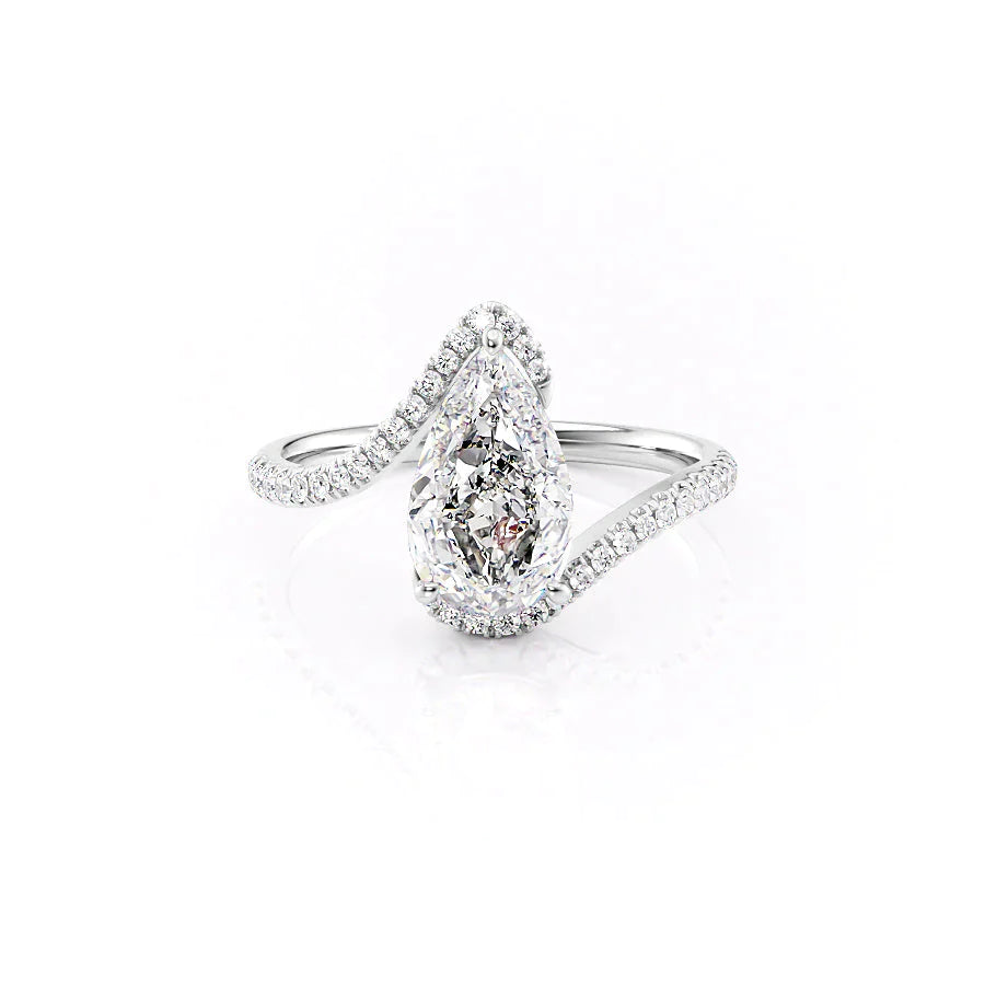 The Pave Skyler Set With A 2.5 Carat Pear Moissanite