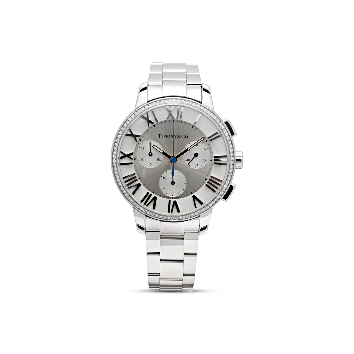 Tiffany & Co. Atlas Watch Silver Dial Diamonds 37mm (Preowned)