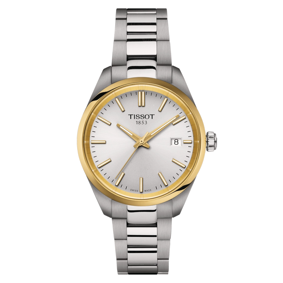 Tissot PR 100 Two-Tone Silver Dial 34mm Quartz