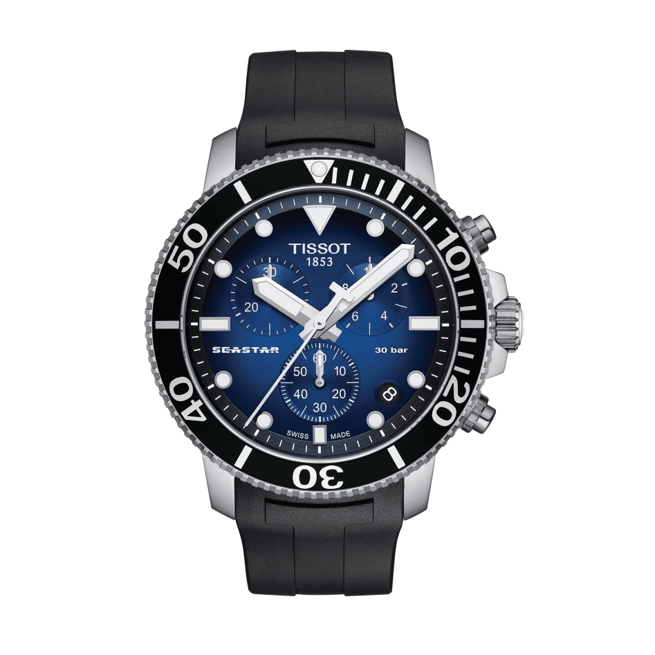 Tissot Seastar 1000 Chronograph Blue Black Dial 45.5mm