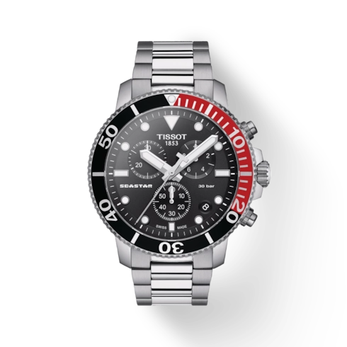 Tissot Seastar 1000 Chronograph Stainless Steel Black Dial 45.5mm Quartz