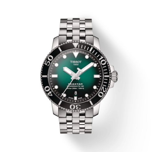 Tissot Seastar 1000 Powermatic 80 Stainless Steel Green Dial 43mm