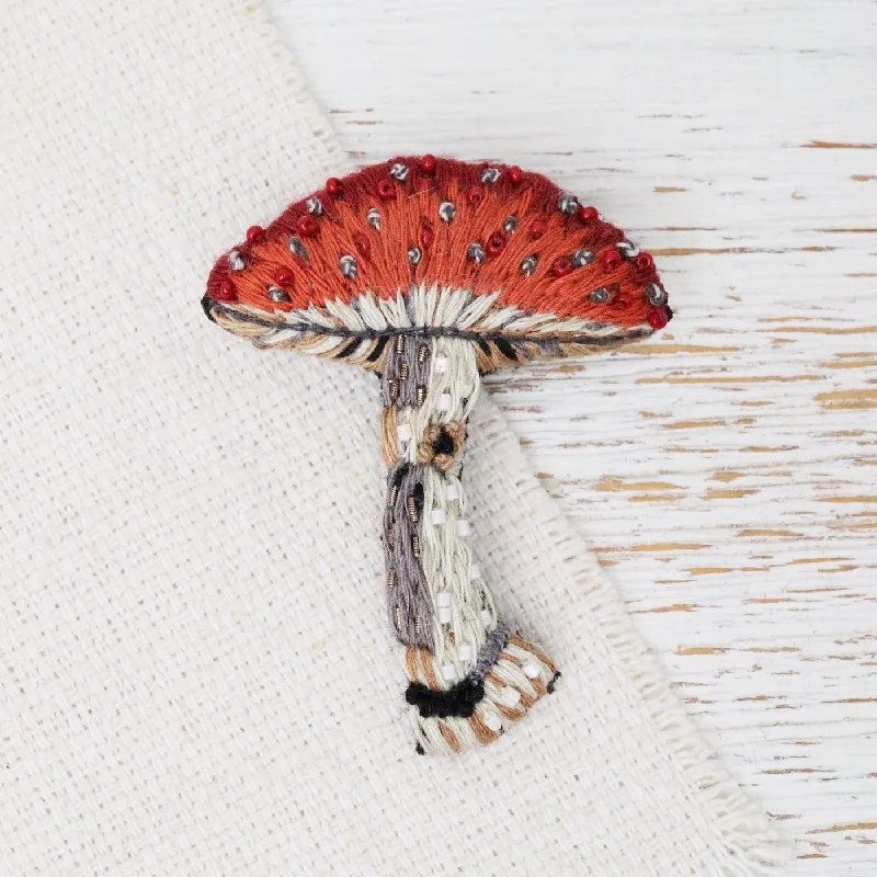 Fly Amanita Mushroom Brooch Pin