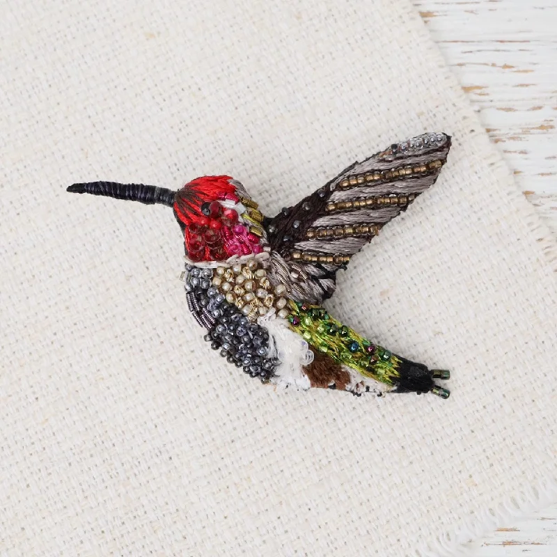 Sparkling Hummingbird Brooch Pin