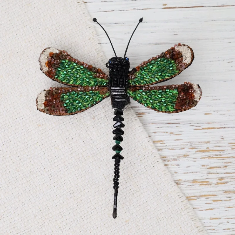 Banded Demoiselle Brooch Pin