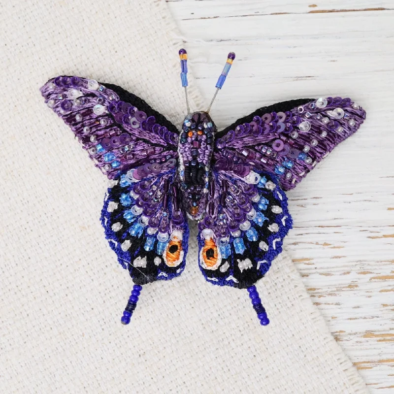 Eastern Black Swallowtail Butterfly Brooch Pin