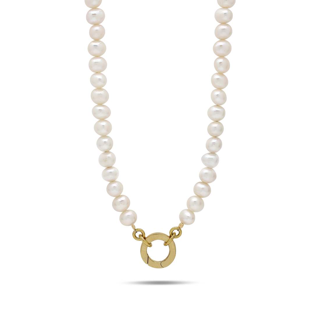 Waxing Poetic Rare Beauty Pearl Necklace with Brass Ring