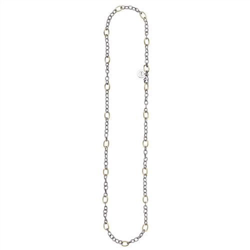 Waxing Poetic Twisted Link with Brass Rings Chain 18 inch