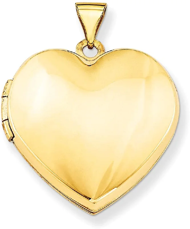 14k Yellow Gold Domed Heart Locket