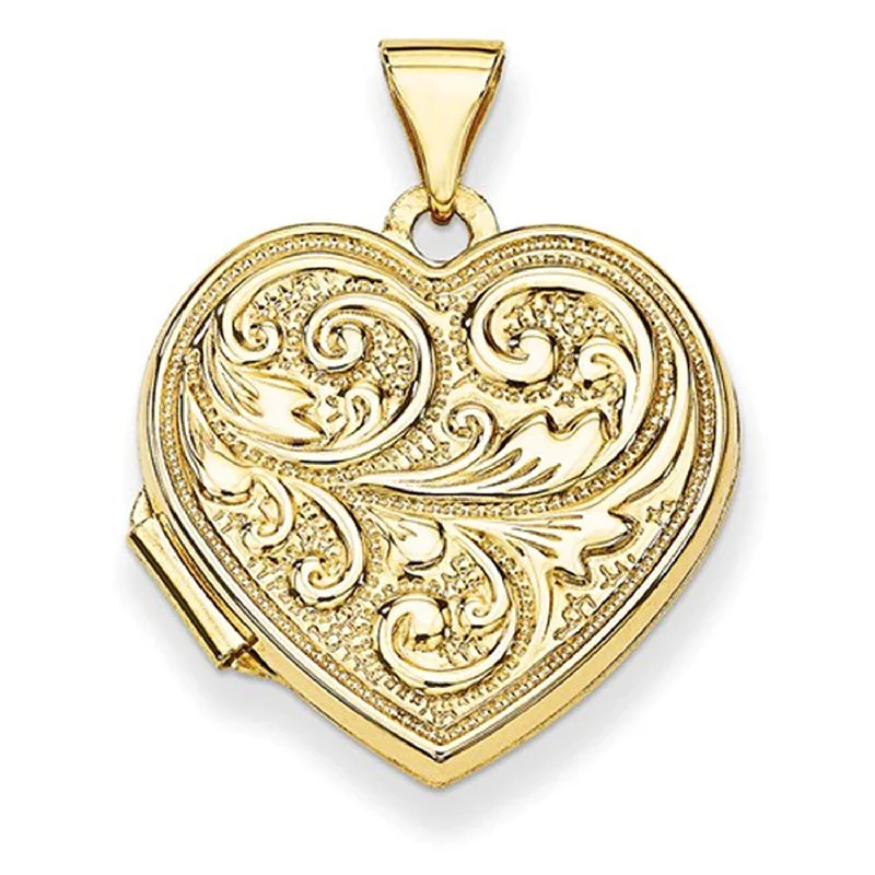 14k Yellow Gold "Love you always" Heart Locket