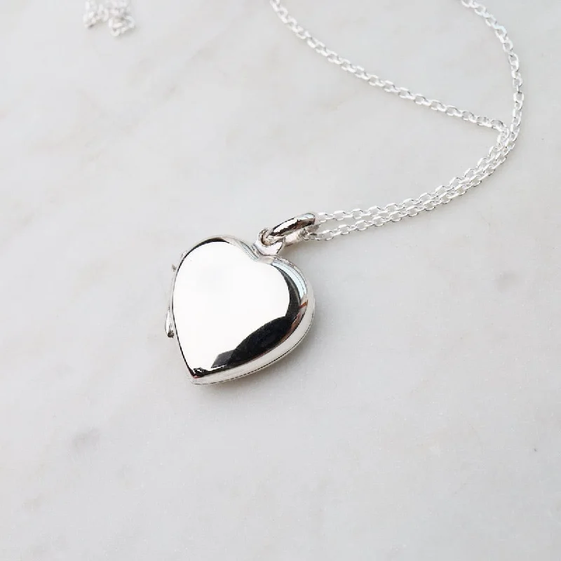 Plain Heart Locket Necklace