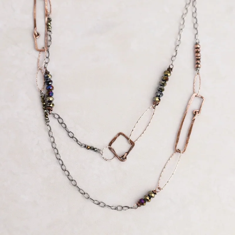 Rectangle Long Necklace