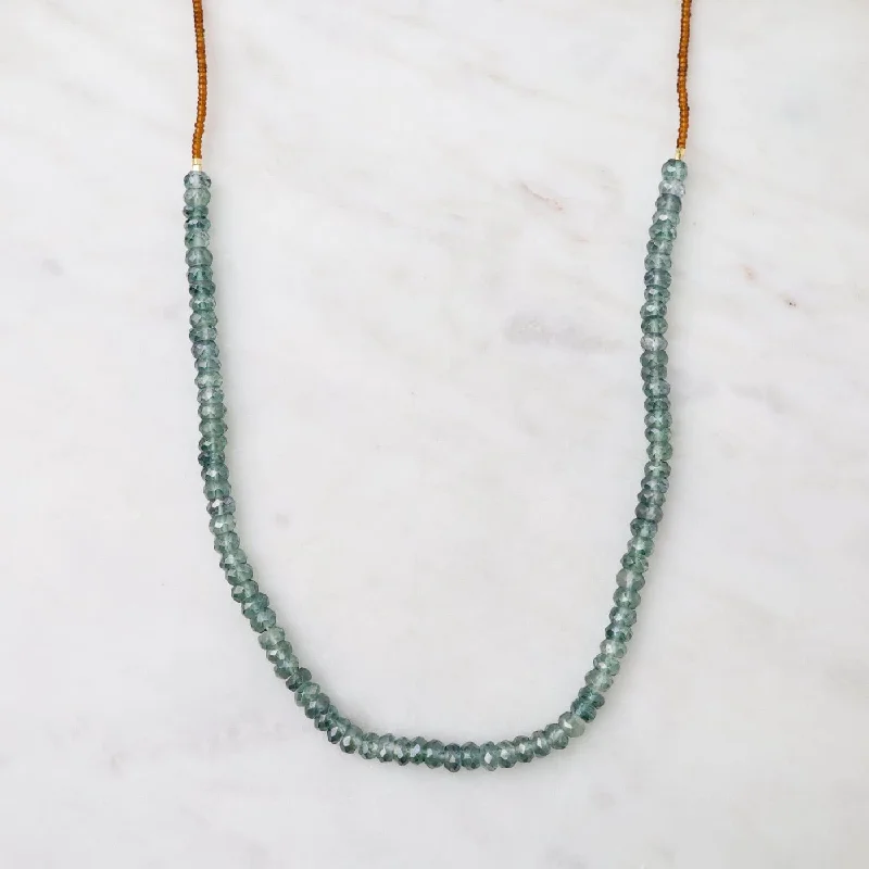 Bronze Seed Bead & Mystic Quartz Necklace