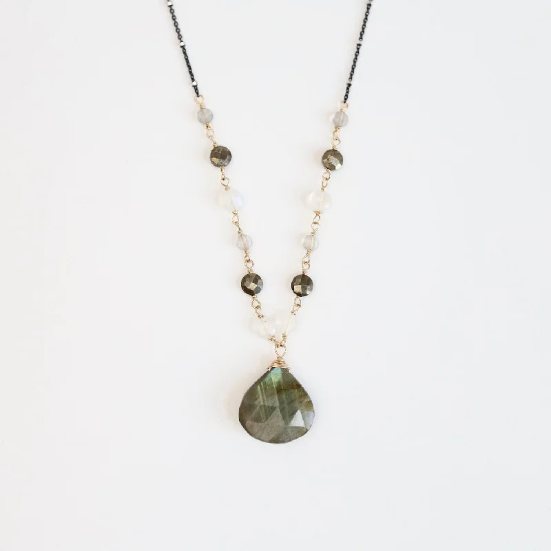 Large Labradorite Drop Necklace