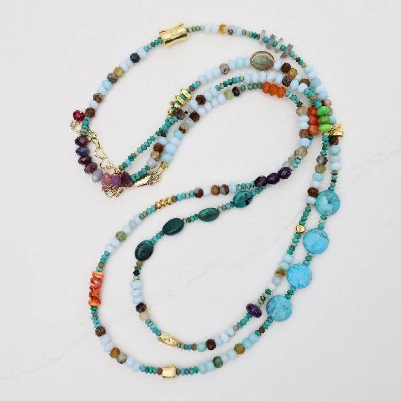 Long Opal Circus Train Necklace