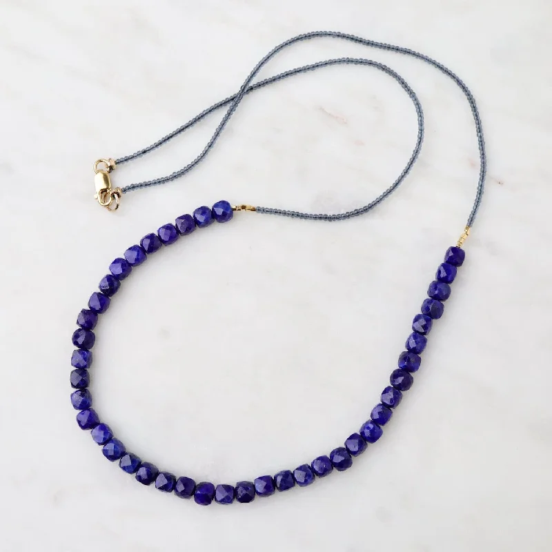 Lapis Cubes Necklace