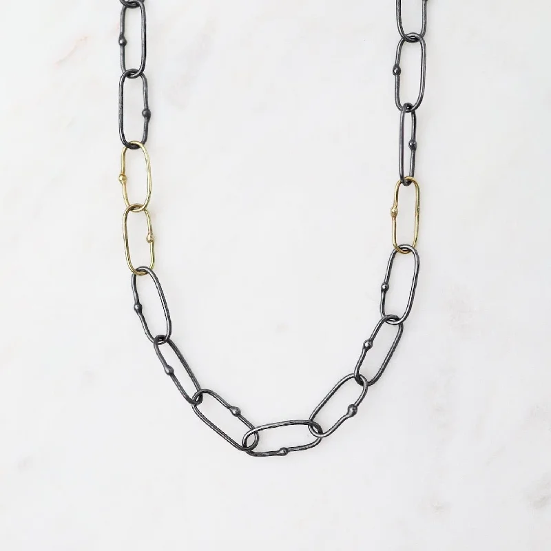 Dotted Chain Necklace - Mixed Metal