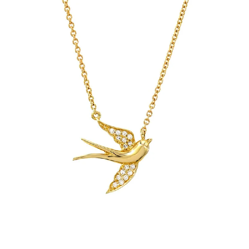 14k Swallow Necklace