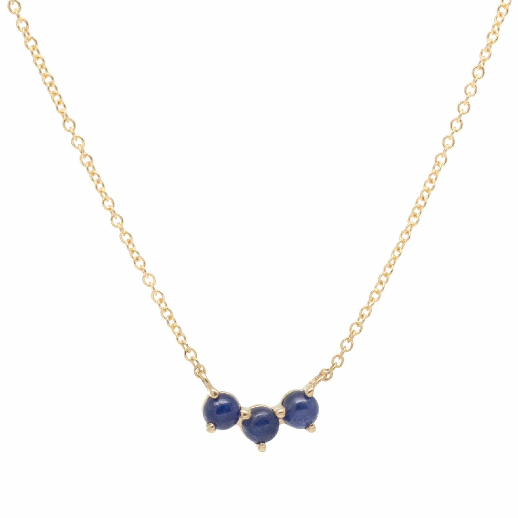 Trio Crescent Necklace - Blue Sapphire