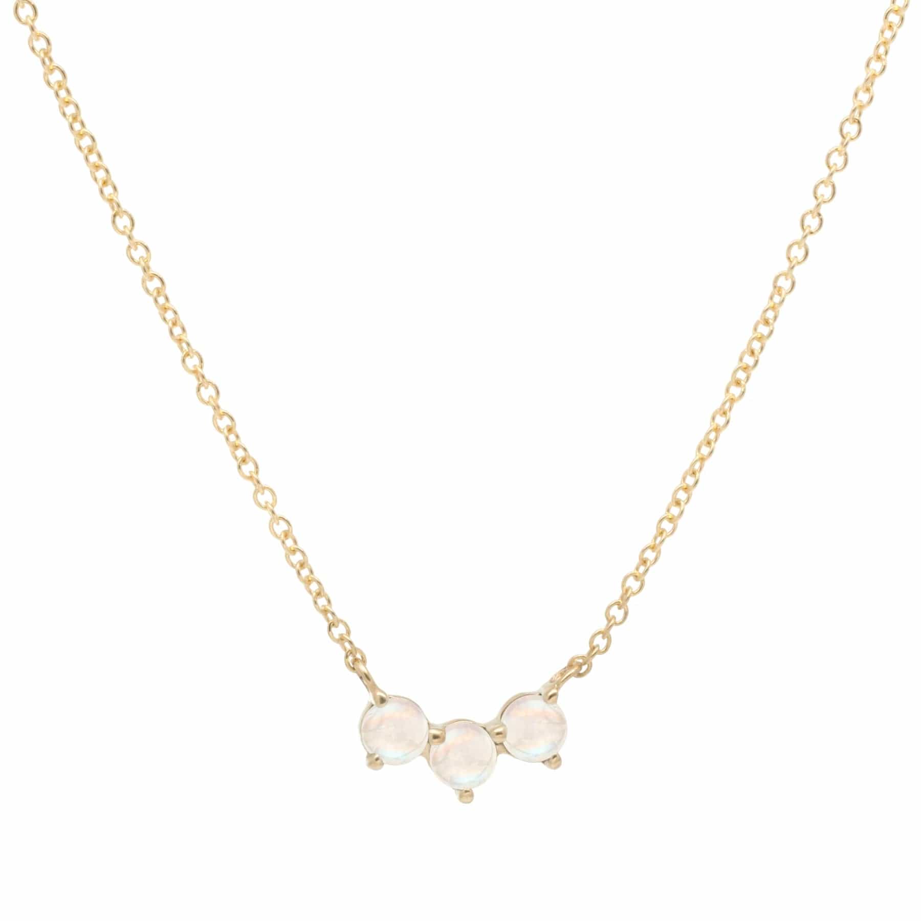 Trio Crescent Necklace - Moonstone