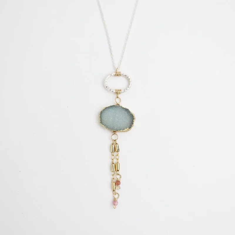 Druzy & Tourmaline Necklace