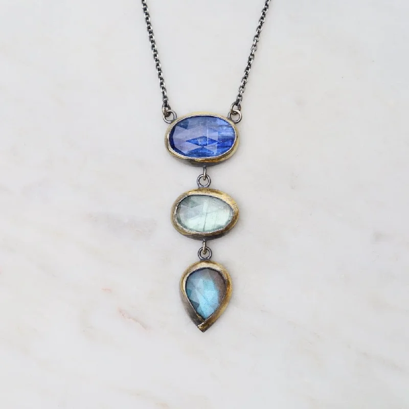 Blues Crescent Rim Drop Necklace