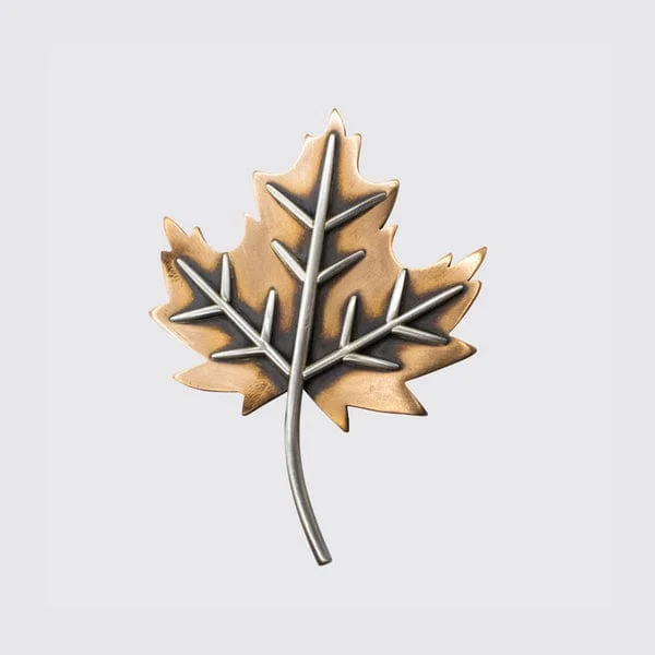 Copper & Sterling Silver Small Maple Leaf Pin