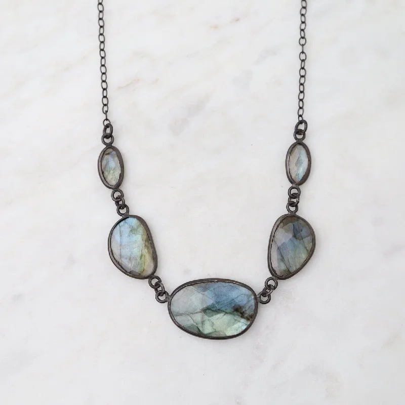 Faceted Labradorite Drop Necklace