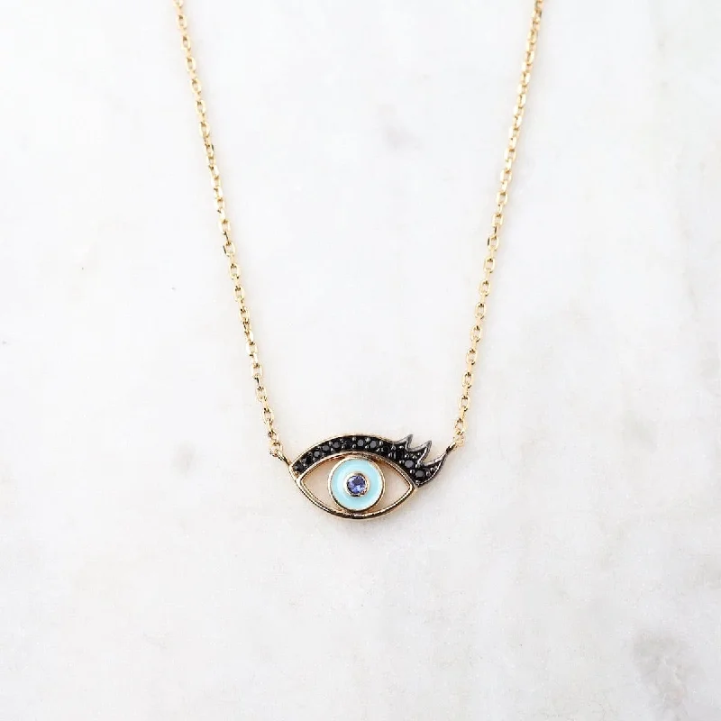 Enamel Evil Eye Necklace